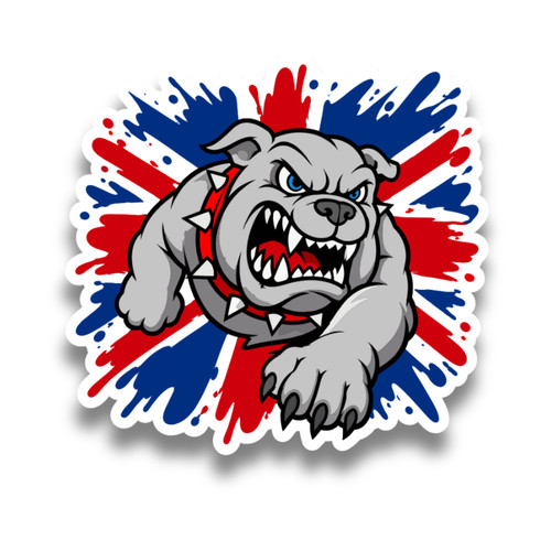 Large angry bulldog - angry,
