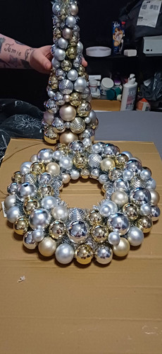 Light christmas wreath - light, &