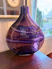 Purple hand blown heavy large
