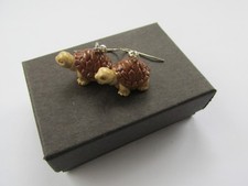 Miniature Pet Tortoise Turtle Charm Earrings - Handmade in UK - Boxed Gift 