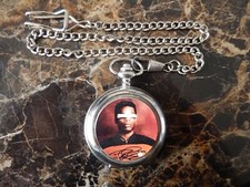 STAR TREK GEORDIE LAFORGE CHROME POCKET WATCH WITH CHAIN