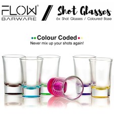 Shot Glasses Coloured Bases - Tequila Shots Stag Do Student Party Spirit Shooter