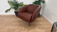 Sofology The Adler Swivel Chair in Relaxed Soft Leather Brown