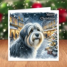 Tibetan Terrier Dog Christmas Card