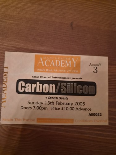 Carbon silicon concert ticket - carbon/silicon,