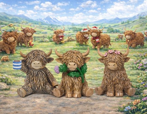 Highland cow coo figurine with - cow,