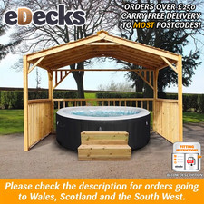 Hot Tub Wooden Gazebo DIY Garden Kit 3m x 3m Square Pergola Treated