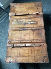 Vintage Leather and Wood Steamer Trunk