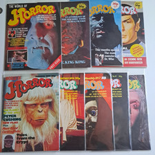 World Of Horror Magazine  1- 9 Issues - 1975 Vintage, Very good condition