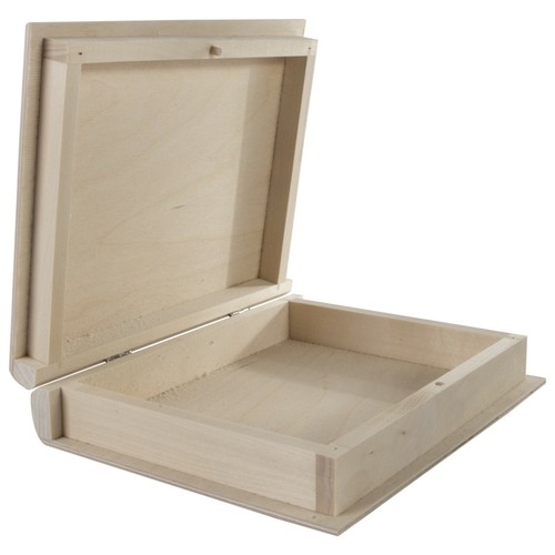 Unpainted wooden book shaped - unpainted,