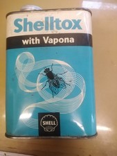 VINTAGE SHELLTOX  VAPONA EMPTY  TI N WITH METAL CAP