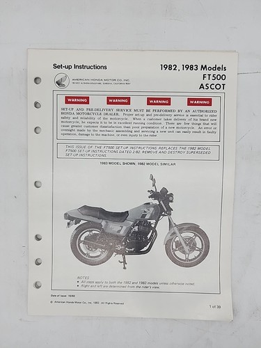 Honda set instructions - up,