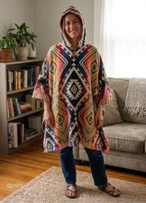 100% Alpaca Wool Hooded Poncho