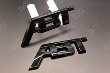 Gloss Black ABT Big Front Grille And Rear Boot Badge SET For Audi VW Skoda