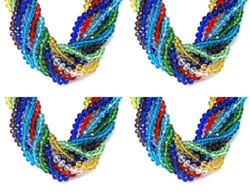 Faceted rondelle crystal - faceted,