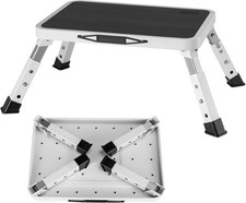 Metal Step Stool Ladder Foldable 3 Adjustable Height Max Load 150KG for Home UK