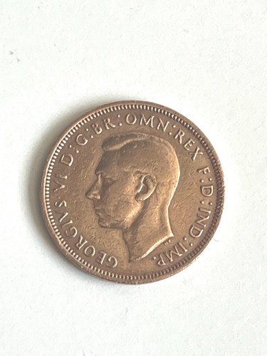 1943 half penny - half, george