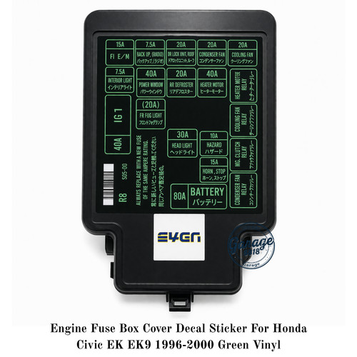 Engine fuse box cover decal - engine,