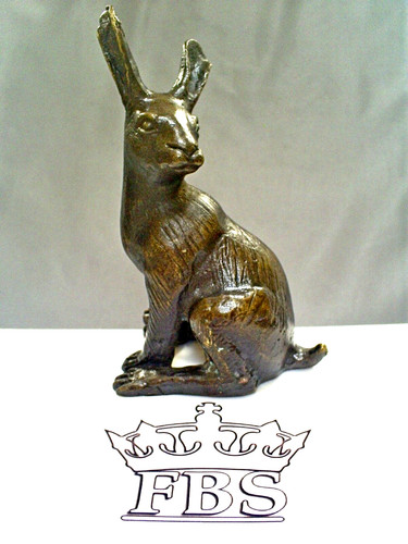 Fine bronze hare sculpture - fine,
