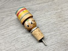 VINTAGE WOODEN FIGURAL BOTTLE