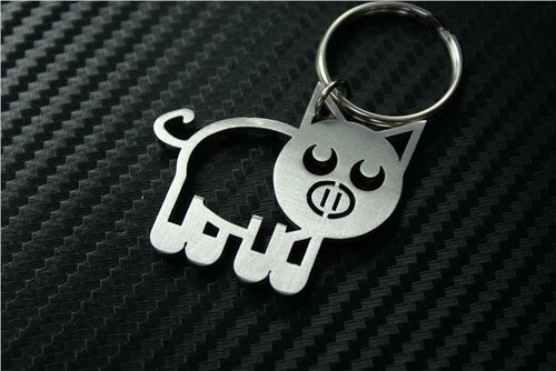 Pig keyring pigsty - pigsty, piggy