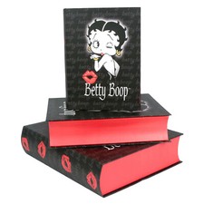 SET/3 BETTY BOOP STORAGE GIFT BOXES BOOK SAFE SECRET BOOK TRINKETS JEWELLERY