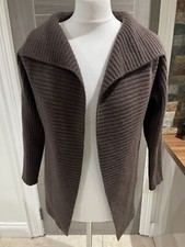 Kenar 100% Merino Wool Cardigan Size 8 Very Thick Heavy Warm Chocolate Brown