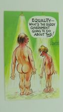 70s Risque Vintage Comic Postcard Nudist Naturist Equality Act 2010 Well-Endowed