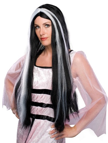 Streaked vampira wig - 28",