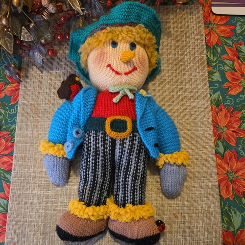 Handknitted scarecrow - handknitted, 15”