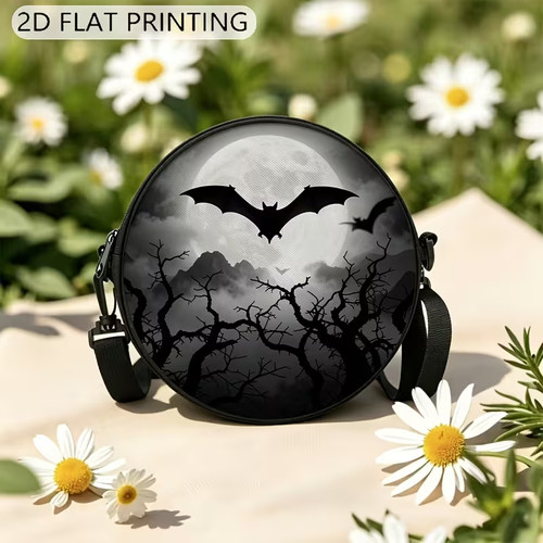 Bat and full moon design - , cross