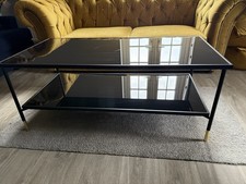 Glass Top Coffe Table with Metal Base