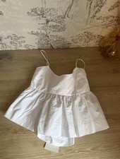 Zara white ruffle peplum top