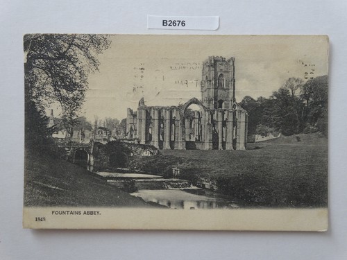 Fountains abbey postcard - fountains,