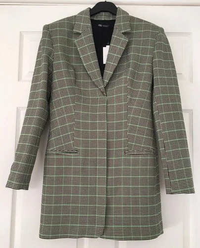 Zara black white green checked - zara,