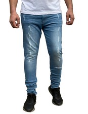 MENS RIPPED SKINNY JEANS BIKER