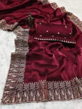 Saree*New launch designer saree*   *Fabric*- Pure Soft burbury silk Fabric  