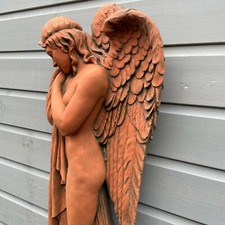 Angel large decorative stone wall plaque 78cm H