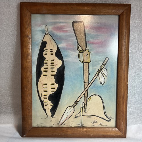 Zulu cowhide shield framed - zulu,