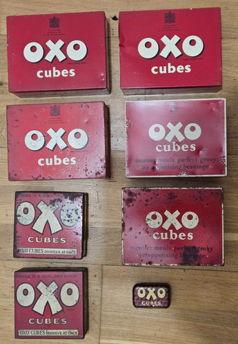 Vintage oxo cubes - x8, tins