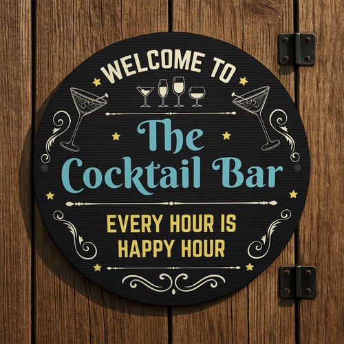 Cocktail bar sign acrylic - bar,