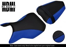 FITS SUZUKI GSR 750 11-16 CUSTOM GRIP VINYL SEAT COVERS SET BLACK & BLUE