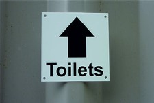 Toilets With Directional Arrow Cloakroom Washroom Changing Room Sign Sticker