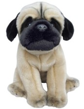 Sitting Pug Puppy  Plush Soft Toy Dog Teddy. by Faithful Friends, Gift. 23cmH