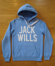 LADIES UK 8 JACK WILLS HOODIE Hooded Sweatshirt Top Sky Blue