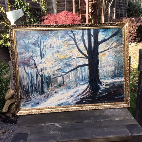 Large vintage oil painting - large, on