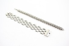 Sterling Silver Bracelets Panther Link Fancy Link Chunky Hook Clasp x 2 (56g)