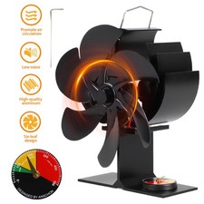 Flue Pipe Fan 6 Blade Heat Powered Stove Top Fan Wood Log Fire Burner Eco - Best
