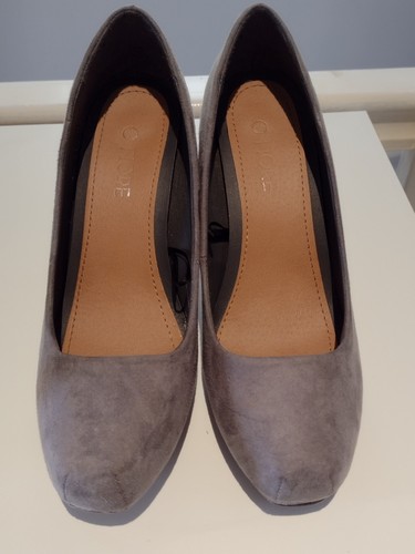 Grey women faux suede - grey, heel