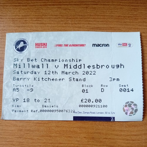 Ticket 2021 2022 - 2021/2022, 12/3/2022